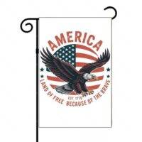 America 1776 Land Of The Free Home Of The Brave Garden Flag U-1166