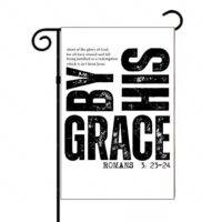 By His Grace Romans 3: 23-24 Garden Flag I-1121