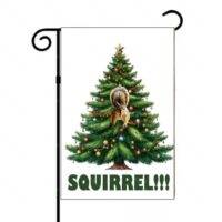 The Griswold Family Squirrel!!! Jumping From Christmas Tree Garden Flag H-1187