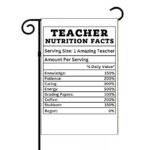 Teacher Nutrition Label Garden Flag F-1128