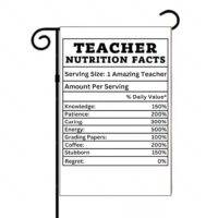 Teacher Nutrition Label Garden Flag F-1128