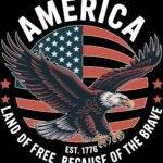 America 1776 Land Of The Free Home Of The Brave Metal Photo U-1166