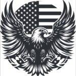 Eagle With American Flag Patriotic Metal Photo U-1172