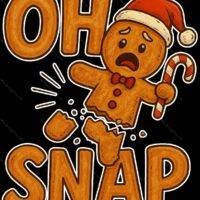 Oh Snap Ginger Bread Cookie Christmas Metal Photo H-1137