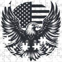 Eagle With American Flag Patriotic Jigsaw Puzzle U-1172