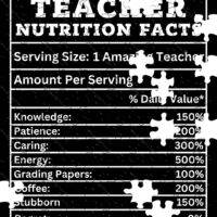 Teacher Nutrition Label Jigsaw Puzzle F-1128