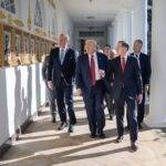 Trump Giving Tour Of President Photo Avenue With Senators Metal Photo