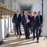 Trump Giving Tour Of President Photo Avenue With Senators Metal Photo