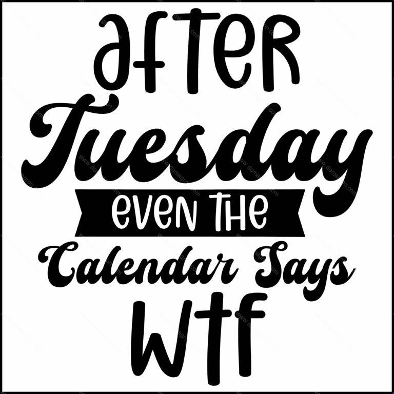 After Tuesday Even The Calendar Says Sarcastic Direct to Film (DTF) Heat Transfer S-1221