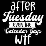 After Tuesday Even The Calendar Says Sarcastic Direct to Film (DTF) Heat Transfer S-1221