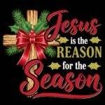Christmas Cross Jesus Is The Reason Direct to Film (DTF) Heat Transfer H-1217