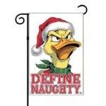 Define Naughty Christmas Duck Garden Flag H-1261