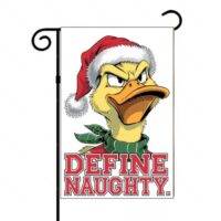 Define Naughty Christmas Duck Garden Flag H-1261