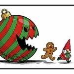 Christmas Ball Chasing Christmas Figures License Plate H-1257