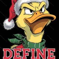 Define Naughty Christmas Duck Metal Photo H-1261