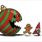 Christmas Ball Chasing Christmas Figures Metal Photo H-1257