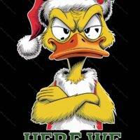 Here We Go Again Christmas Scrooge Duck Metal Photo H-1250
