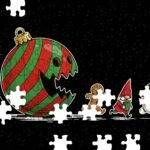 Christmas Ball Chasing Christmas Figures Jigsaw Puzzle H-1257