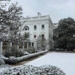 Snow Covered Whitehouse Metal Photo