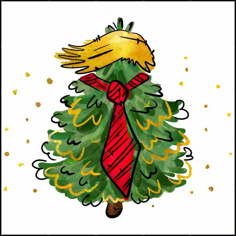 Trump Christmas Tree Doodle Direct to Film (DTF) Heat Transfer T-1303