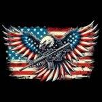 Patriotic Eagle With Flag Direct to Film (DTF) Heat Transfer U-1306