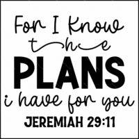 For I Know The Plans Jeremiah 29:11 Direct to Film (DTF) Heat Transfer I-1329
