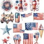 DTFForms Create Your Own Collage Shirt With Shapes - Patriotic Collection Direct to Film (DTF) Heat Transfer