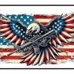Patriotic Eagle With Flag License Plate U-1306