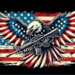 Patriotic Eagle With Flag Metal Photo U-1306