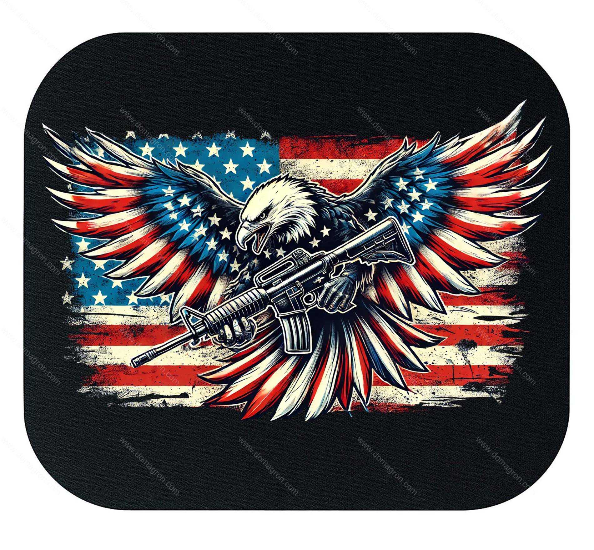 Patriotic Eagle With Flag Mouse Pad U-1306