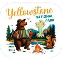 Yellowstone National Park Animal Camping Scene Mouse Pad K-1271