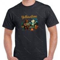 Yellowstone National Park Animal Camping Scene Shirt K-1271