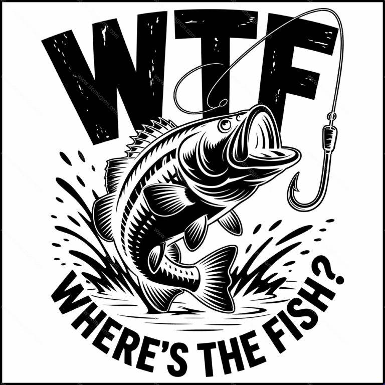 WTF- Where's The Fish? Direct to Film (DTF) Heat Transfer H-1357