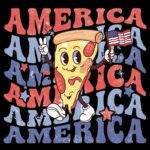 Patriotic America Pizza Guy Direct to Film (DTF) Heat Transfer U-1410