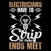 Electricians Have To Strip To Make Ends Meet Direct to Film (DTF) Heat Transfer E-1398