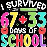 I Survived 100 Days Of School Direct to Film (DTF) Heat Transfer F-1417