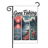 Gone Fishing Garden Flag H-1385