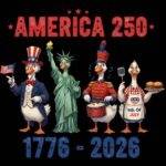 America 250 Patriotic Geese Metal Photo U-1366