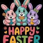 Happy Easter Bunny Metal Photo F-1412