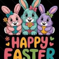 Happy Easter Bunny Metal Photo F-1412