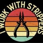I Work With Strippers Electrician Metal Photo E-1402