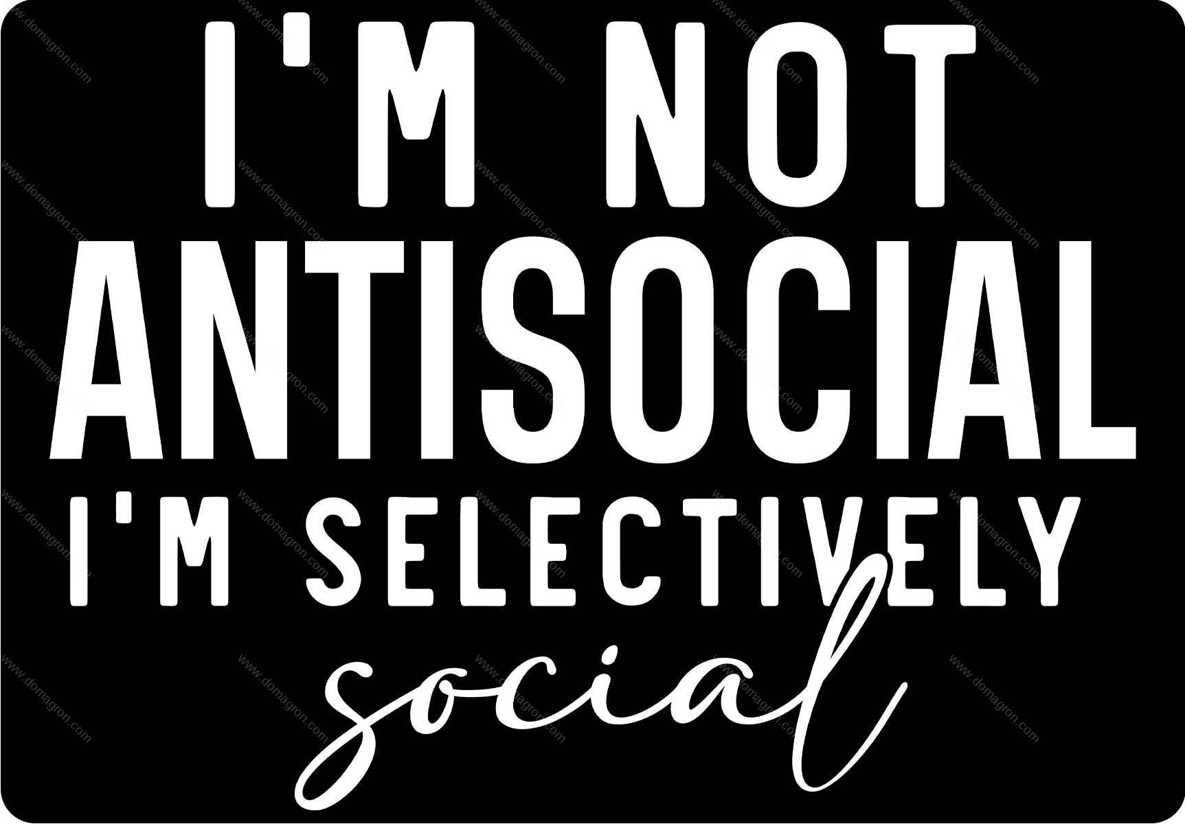 I'm Not Antisocial I'm Selectively Social Metal Photo S-1401