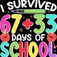 I Survived 100 Days Of School Metal Photo F-1417