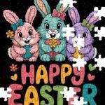 Happy Easter Bunny Jigsaw Puzzle F-1412