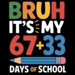 Bruh It's My 100 Days Of School Direct to Film (DTF) Heat Transfer F-1431