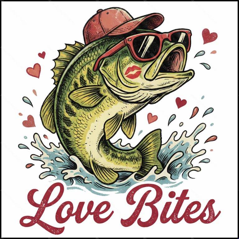 Love Bites Valentine Fisher Direct to Film (DTF) Heat Transfer V-1430