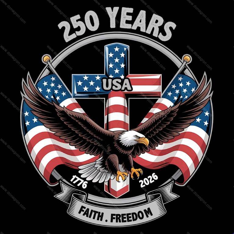 America 250 Faith Freedom Direct to Film (DTF) Heat Transfer U-1479