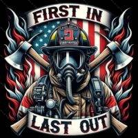 First In Last Out Firefighter Direct to Film (DTF) Heat Transfer F-1491