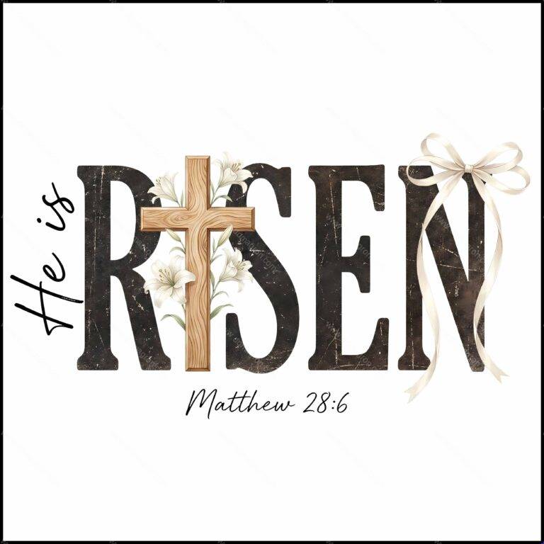 He Is Risen Easter Inspirational Direct to Film (DTF) Heat Transfer I-1493