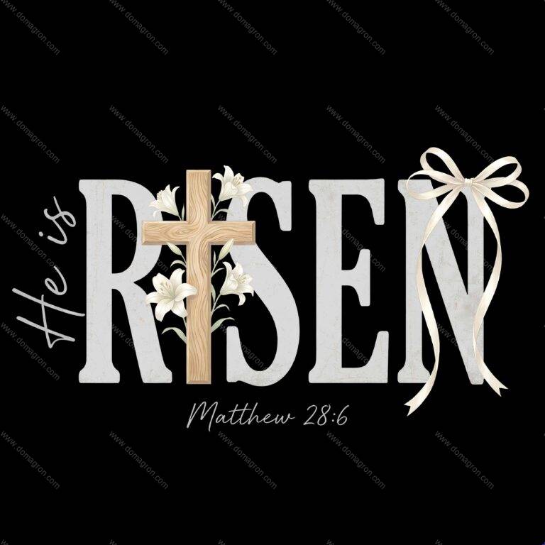 He Is Risen Easter Inspirational Direct to Film (DTF) Heat Transfer I-1493